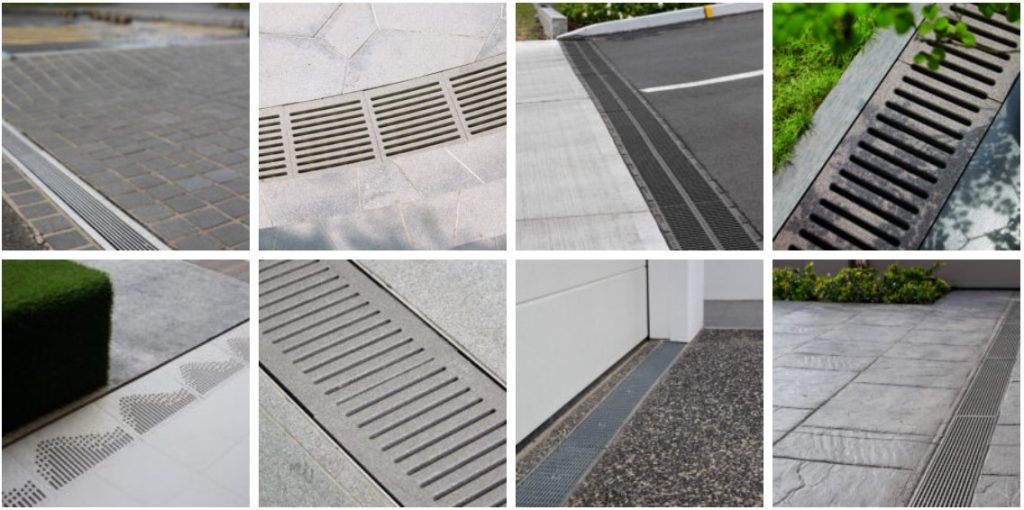 gallery displaying driveway drainage grate options